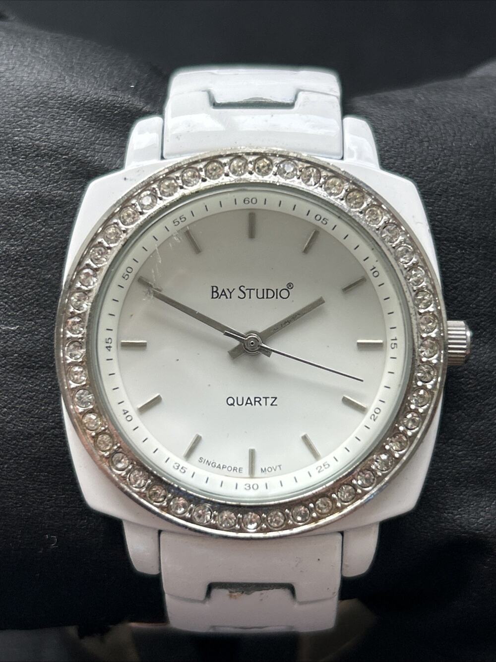 Bay Studio All White Rhinestone Bezel Women’s Quartz Watch